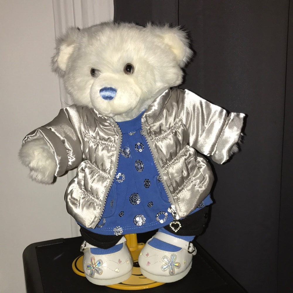 Build A Bear w/clothes and stand
